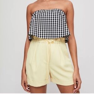 Aritzia Wilfred Lucienne Yellow High Waisted Shorts